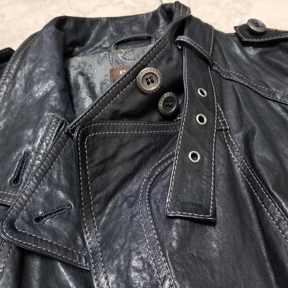Black Danier Fitted Leather Jacket, Size XS - Picture 2 of 12